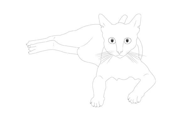 Download Kitty Cat Line Art Vector Illustration - Illustration Collection